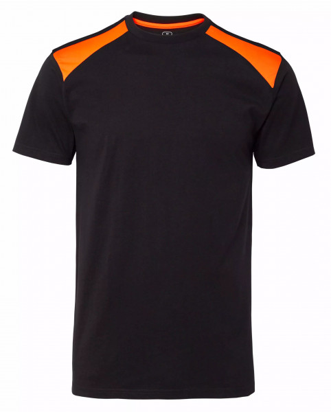 Wexman Baumwoll-T-Shirt Kontrast schwarz/orange