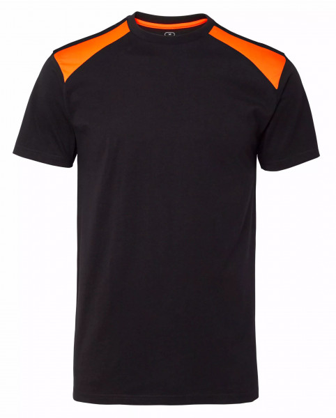 Wexman Baumwoll-T-Shirt Kontrast schwarz/orange