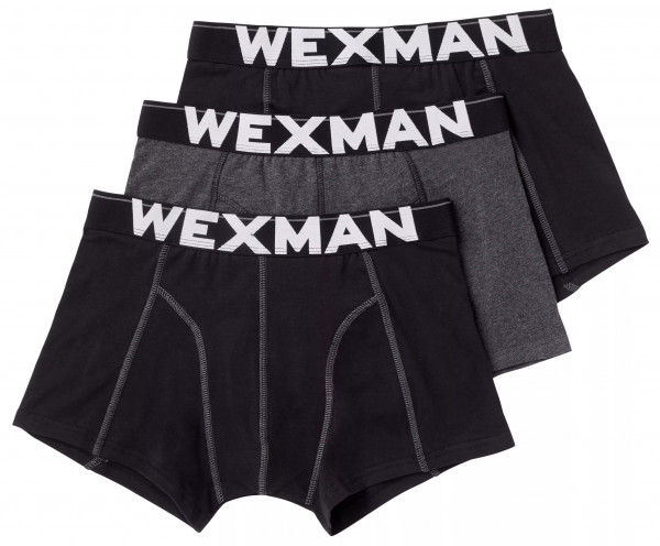 Wexman Boxershorts 3er-Pack schwarz/grau