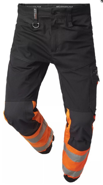 Servicehose Wexman Total-Stretch Kl. 1 schwarz/orange