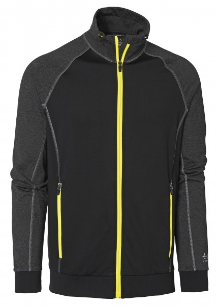 Wexman Sweater Comfort Stretch schwarz/grau/gelb