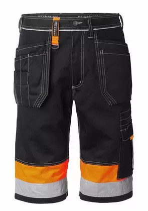 Wexman Shorts Comfort Stretch schwarz/orange ohne Hängetaschen