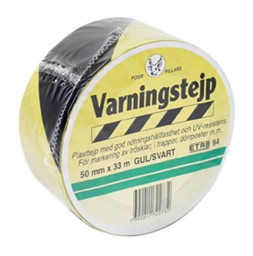 Absperrband gelb/schwarz 75 mm x 500 m